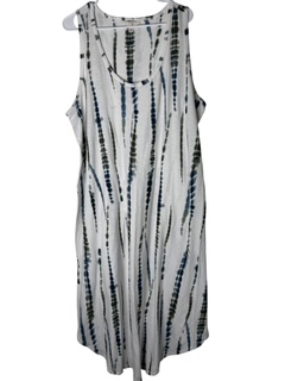 Terra & Skye Casual Long Sleeveless Scoop Neck Tie-dye Stripe Dress Size 2X - Picture 2 of 7